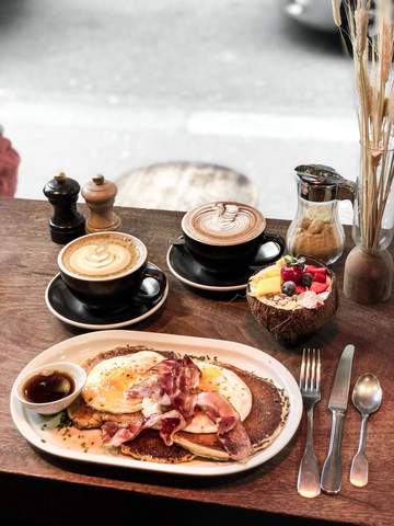 Pancake Topping Ideas - Fried eggs and mushrooms