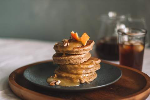 Pancake topping ideas - orange and walnuts