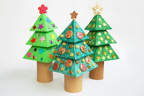 Christmas Craft For Kids : 3D Paper Christmas tree