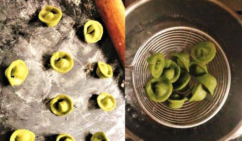 Tri-Colored Pasta Recipe - Tortellini shape and boil in water