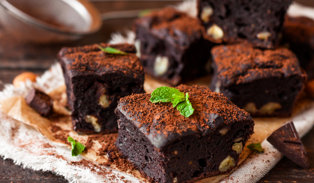 Vegan Brownie kept on a plate