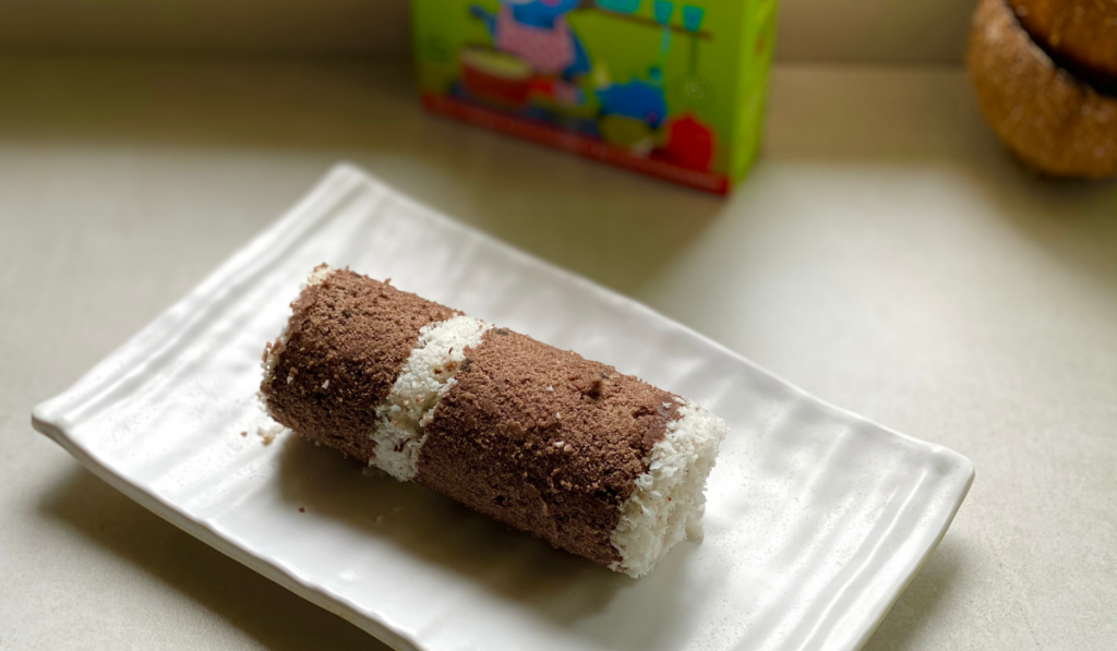 Ragi Puttu kept on a plate